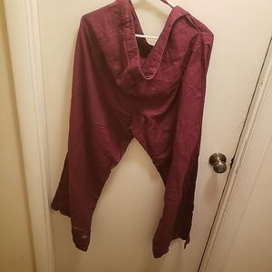 Burgundy Linen Pants
